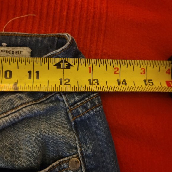 Judy Blue Cropped Denim Jeans Raw Hem Women's Size 25 Straight Leg Mid Rise - Picture 6 of 10